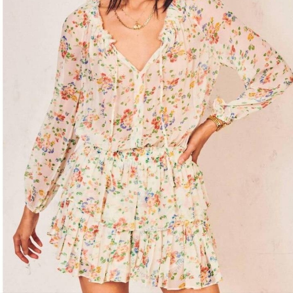 Loveshackfancy popover mini dress floral confetti Medium - Picture 14 of 14